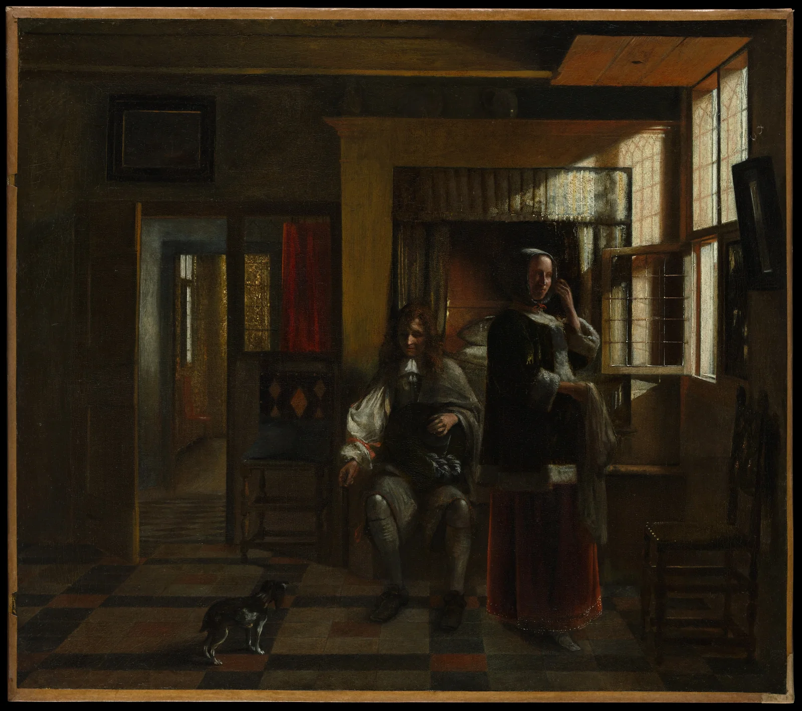 Pieter de Hooch, Interior with a Young Couple, probably ca. 1662–65